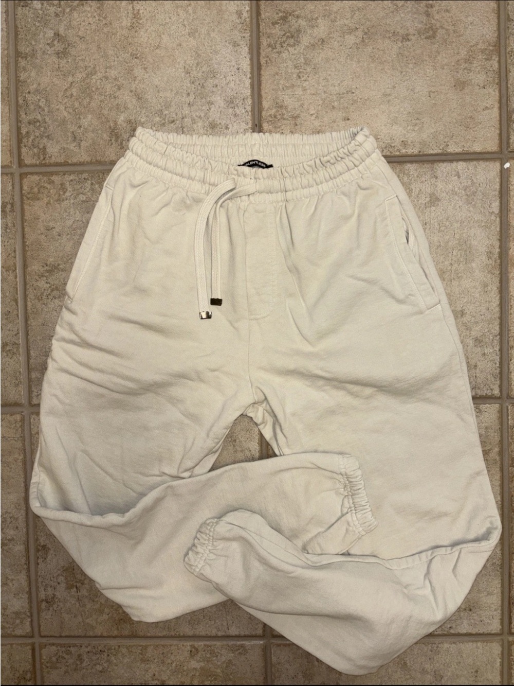Talentless Men’s Light Beige Bone Heavyweight Cotton Sweatpants Size Medium
